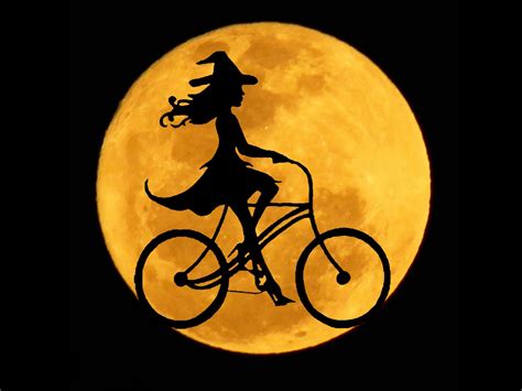 Witch riding bike